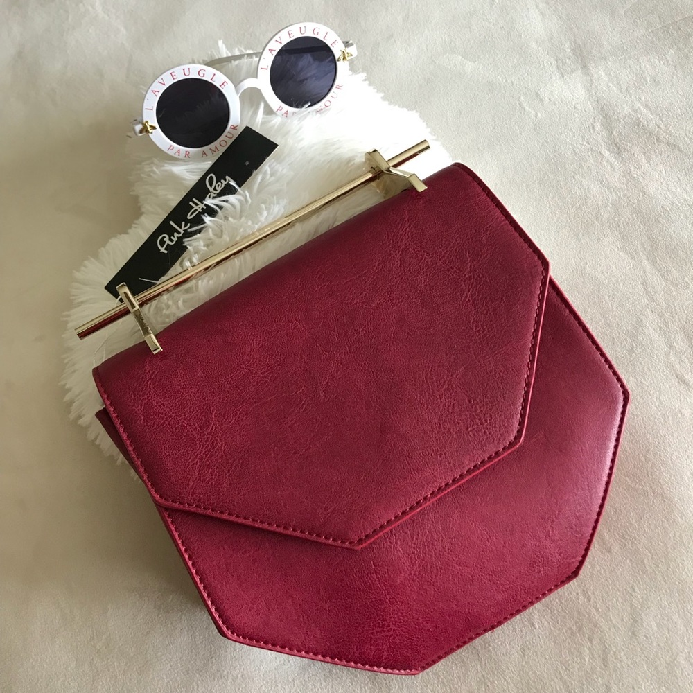 Hester Crossbody Saddle Bag (Wine Edition)